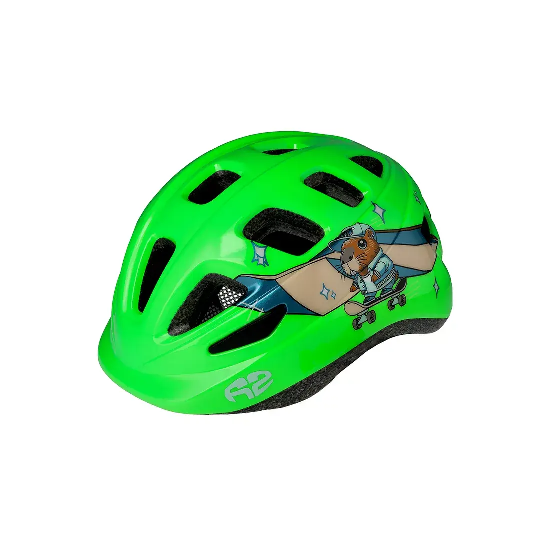 R2 Casque vélo R2 BUNNY neon vert, bleu, mix XS:48-52cm