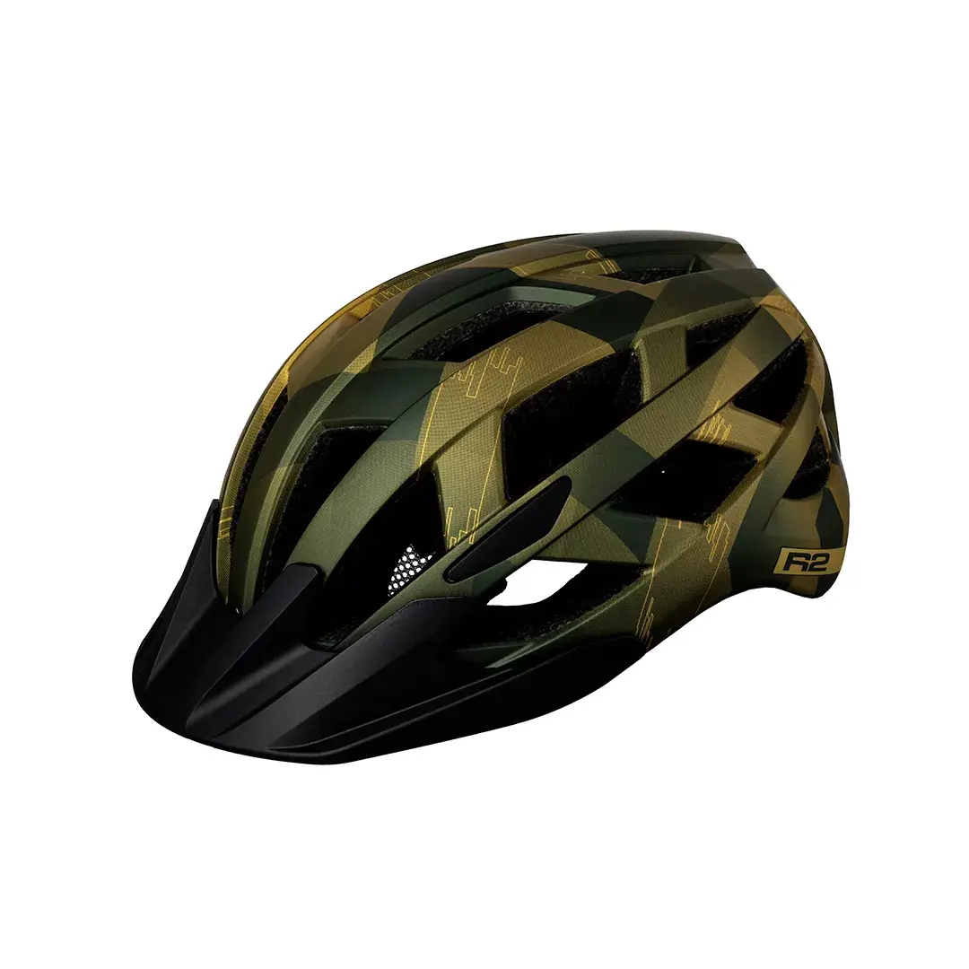 R2 Casque vélo R2 LUMEN JUNIOR vert foncé, or foncé S:52-56cm