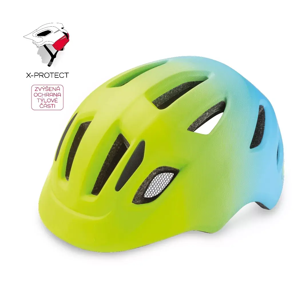 Casque vélo R2 PUMP neon jaune, bleu XS:46-51cm