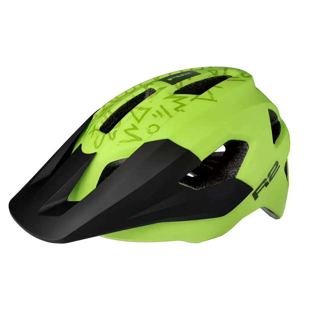 R2 Casque vélo R2 VORTEKS JUNIOR jaune lime S:52-56cm