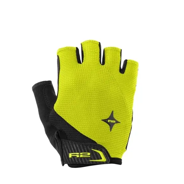 Gants de vélo R2 Ribbon 2.0 noir, neon jaune