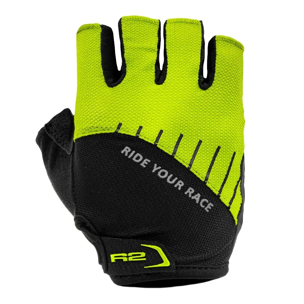 R2 Gants de vélo R2 Vouk noir, neon jaune