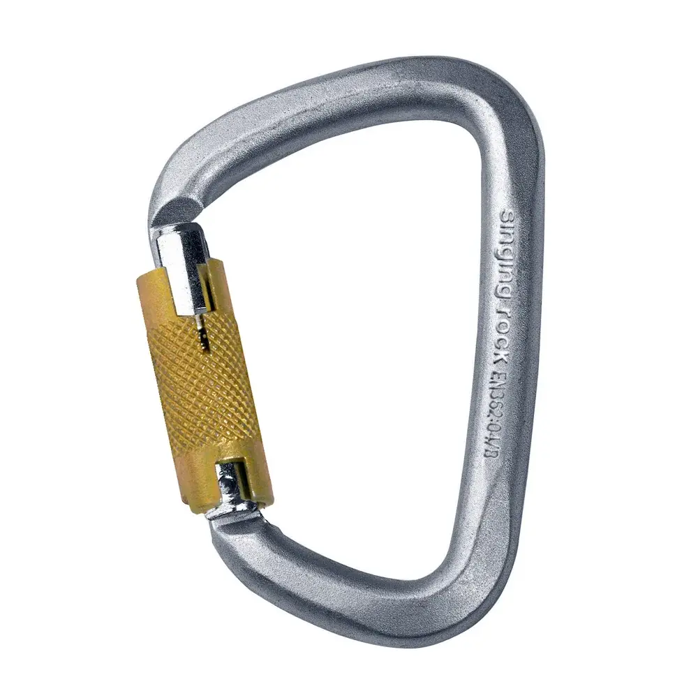 Singing Rock Mousqueton en D Singing Rock acier TRIPLE LOCK 50kN