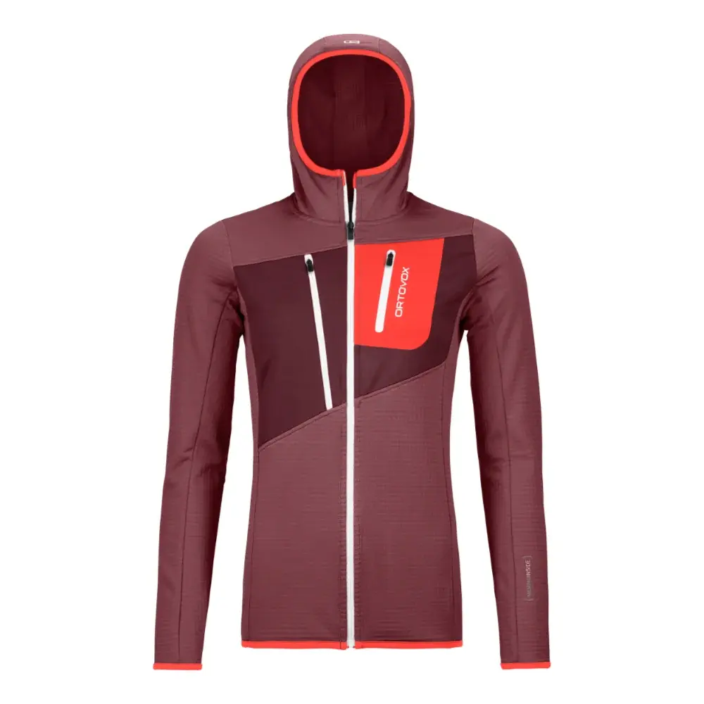 Ortovox Sweat femme Ortovox Fleece Grid Hoody W mountain rose