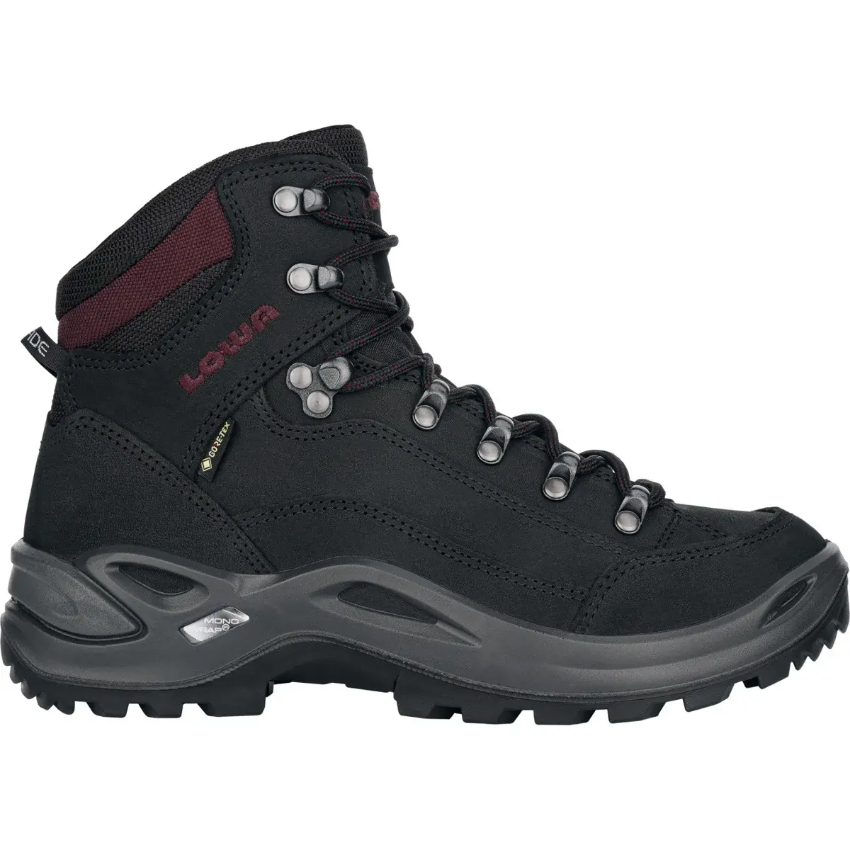 Chaussures femme Lowa Renegade GTX Mid Black / Burgundy