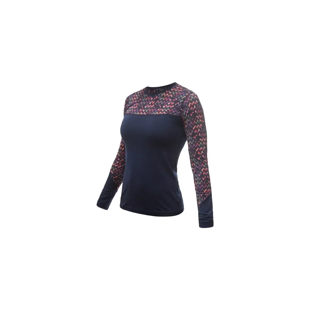 T-shirt technique manches longues femme Sensor Merino Impress Bleu/origami