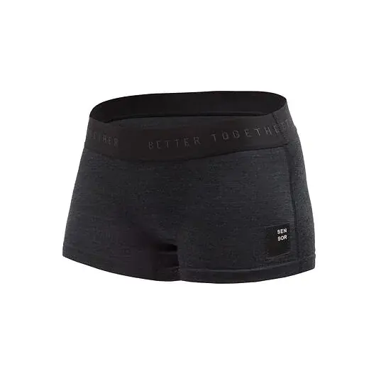 Shorty femme Sensor MERINO CORDURA noir