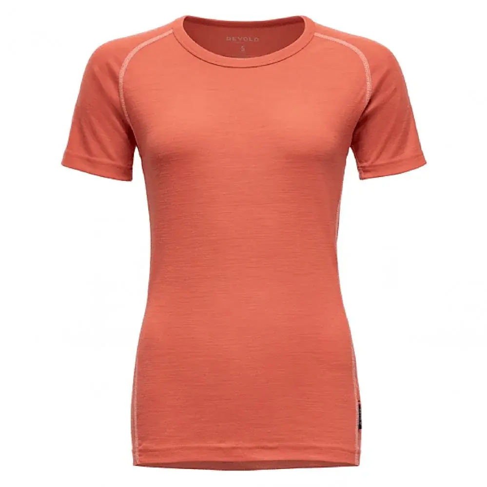 Devold T-shirt Merino femme Devold Lauparen merino 190 Base Tee WMN coral