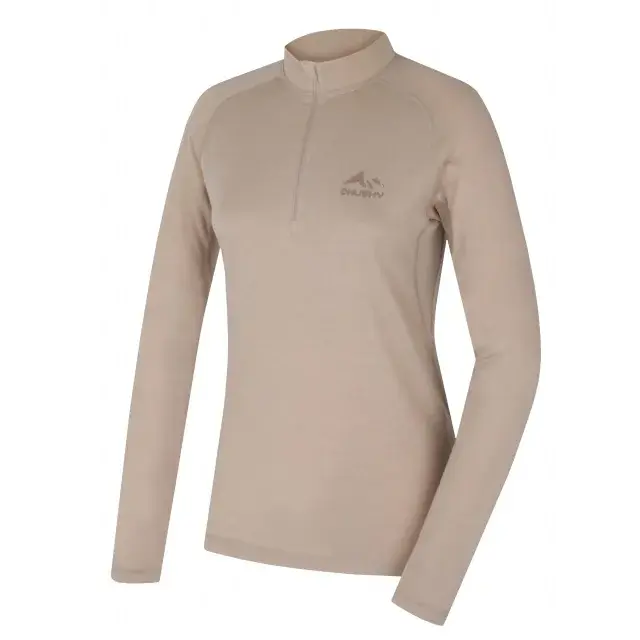 Husky T-shirt Merino femme Husky MEROW ZIP L beige, taille