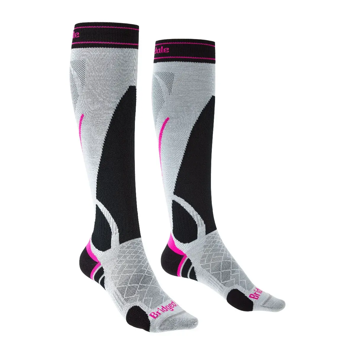 Bridgedale Chaussettes hautes femme Bridgedale Ski Lightweight silver/black/852