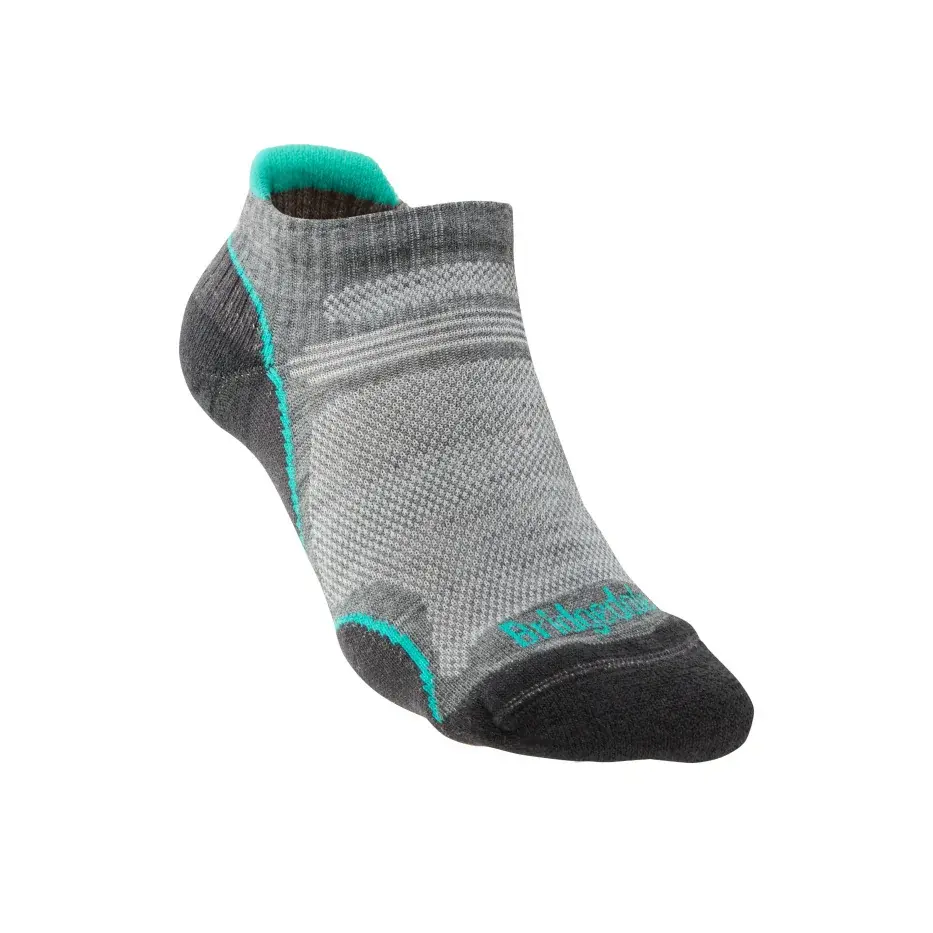 Chaussettes de randonnée d'été femme Bridgedale Hike UL T2 MP Low mid grey/surf