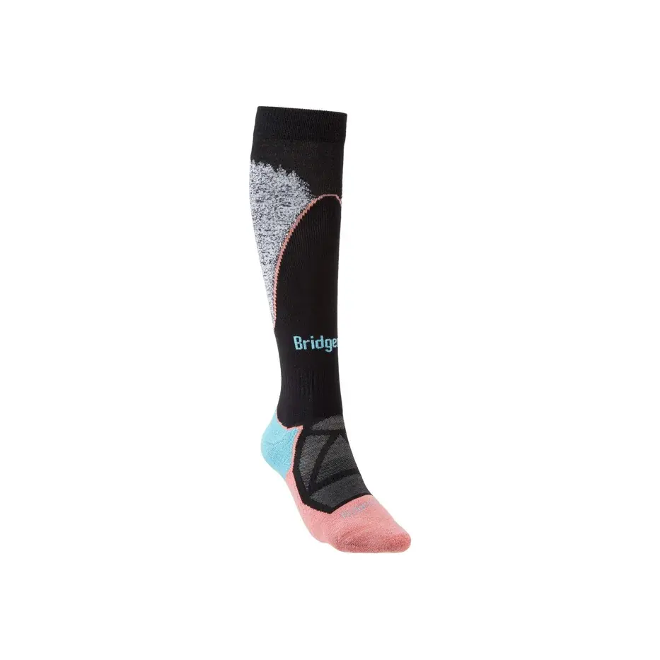 Chaussettes de ski femme Bridgedale Ski Midweight black/coral/227