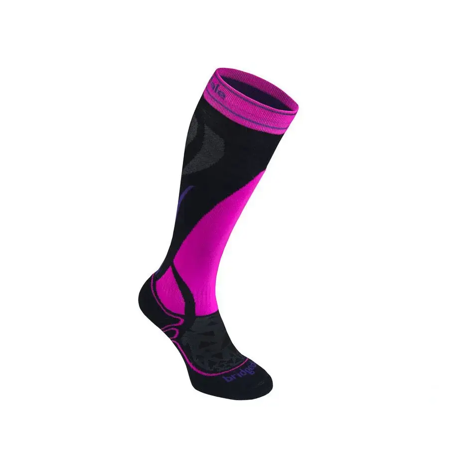 Chaussettes femme Bridgedale Ski Midweight black/fluro pink/077