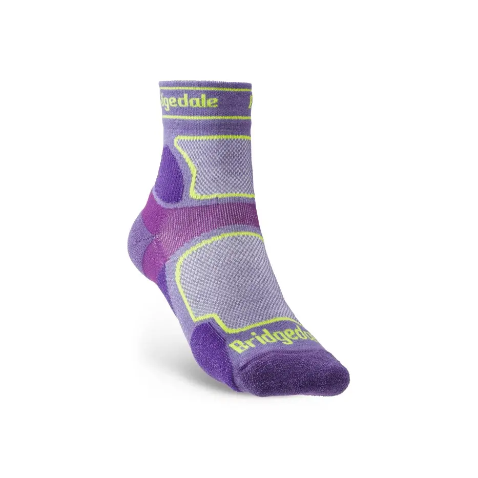 Bridgedale Chaussettes de running femme Bridgedale Trail Run UL T2 CS 3/4 Crew purple