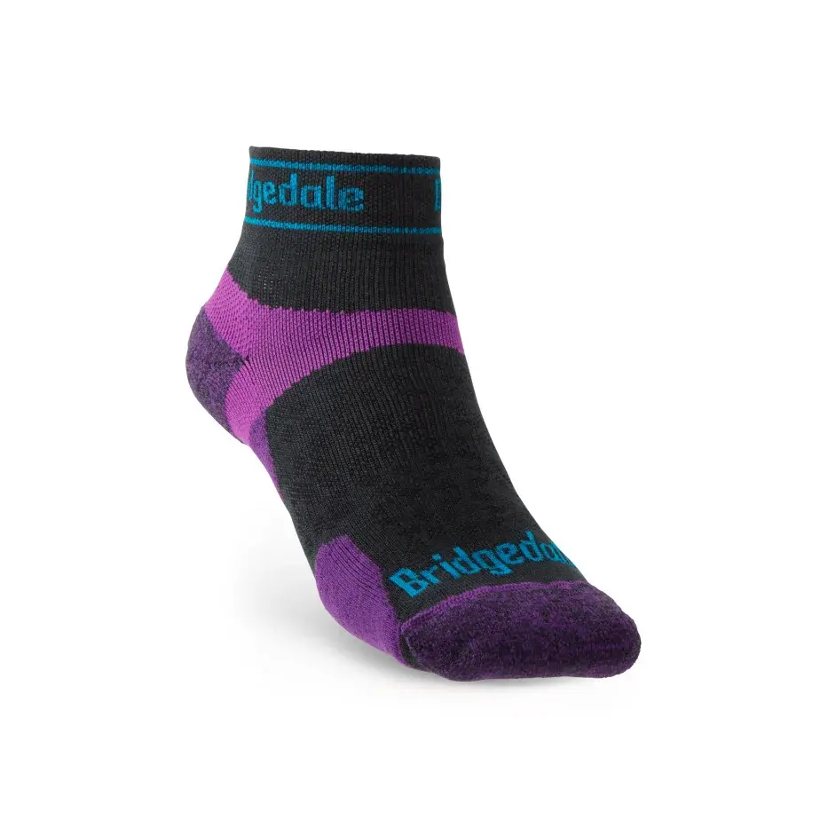 Bridgedale Chaussettes de running femme Bridgedale Trail Run UL T2 MS Low charcoal/purple