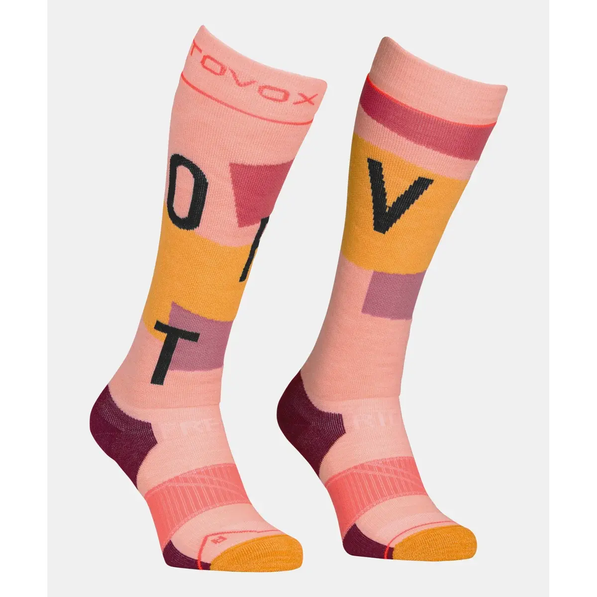 Ortovox Chaussettes de ski femme Ortovox Free Ride Long Socks Cozy bloom