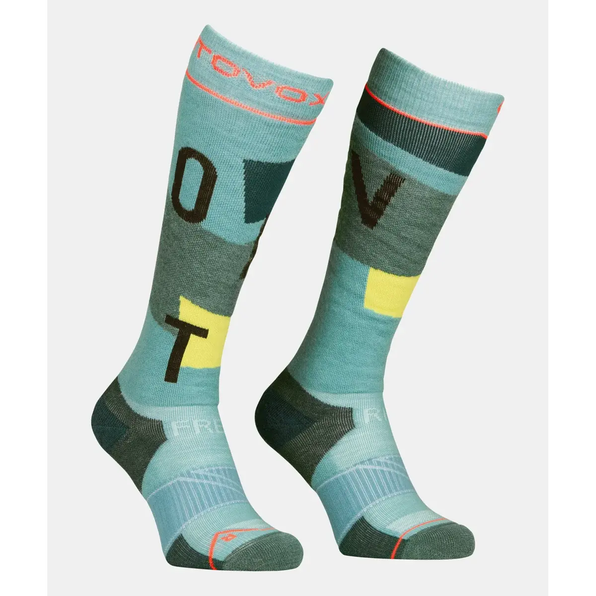 Ortovox Chaussettes de ski femme Ortovox Free Ride Long Socks Cozy ice waterfall