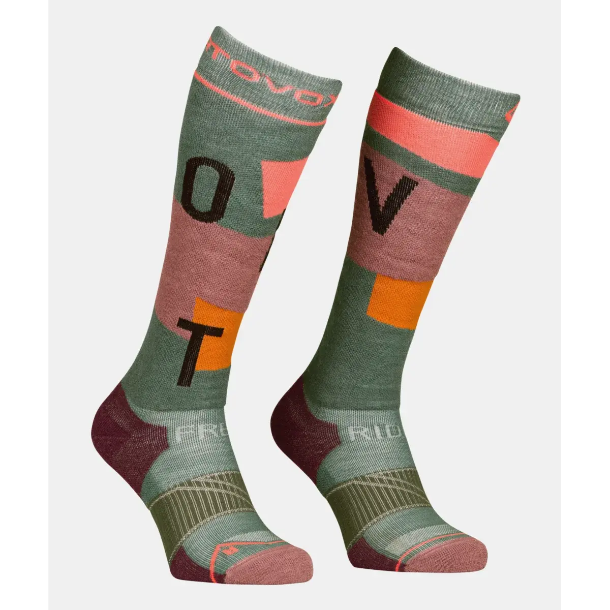 Chaussettes de ski femme Ortovox Free Ride Long Socks Cozy wild herbs