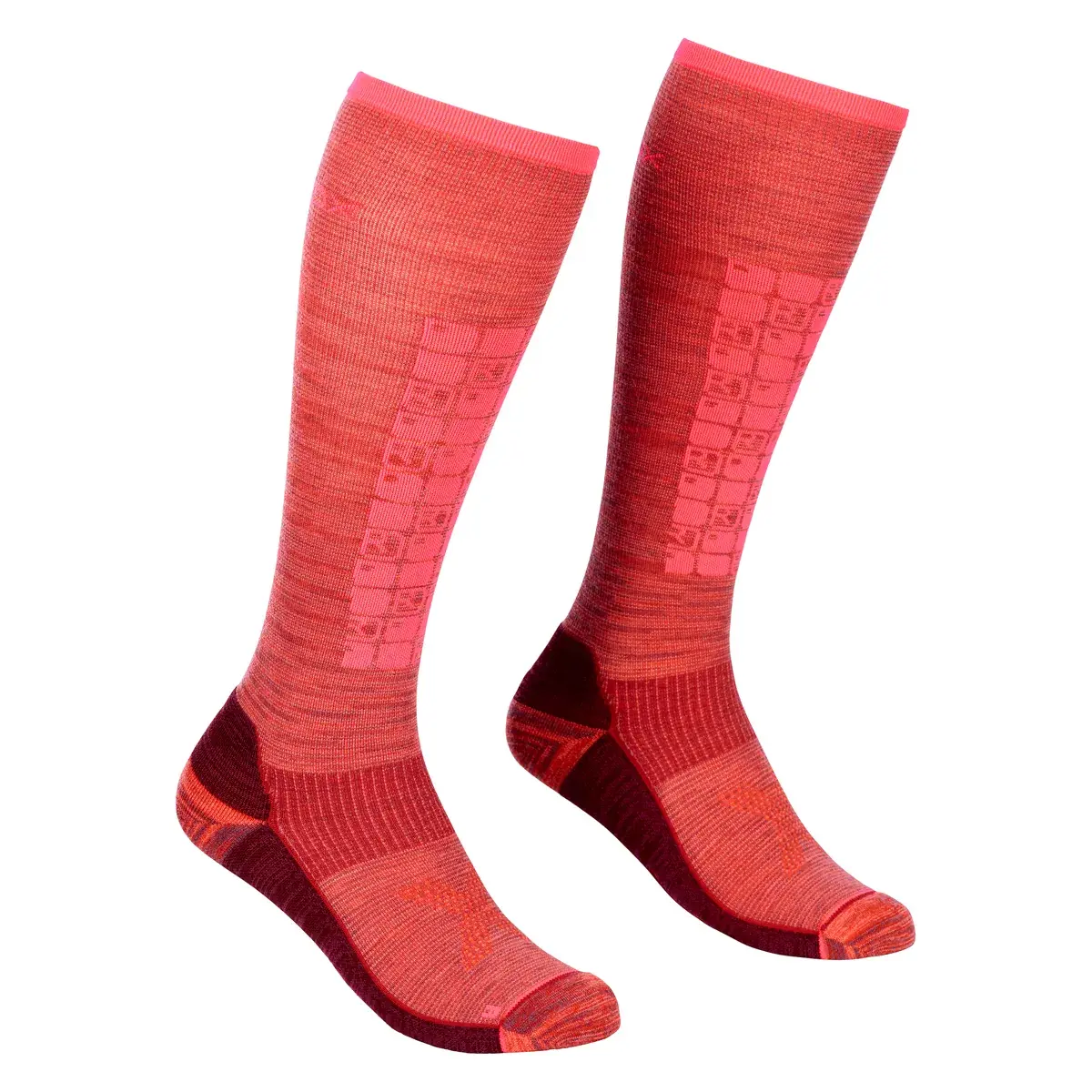 Chaussettes femme Ortovox Ski Compression Long Blush