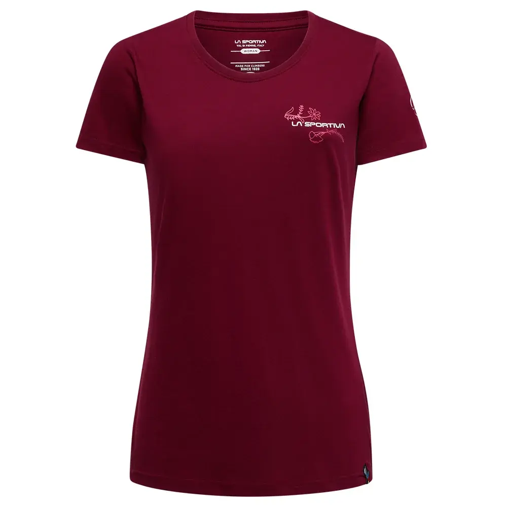 La Sportiva T-shirt femme La Sportiva CLIMB FLOWER redwood/azalea