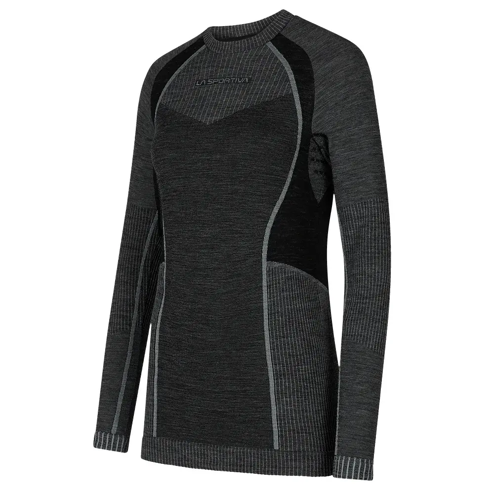 T-shirt femme La Sportiva WOOL70 TECH LONGSLEEVE carbon/cloud