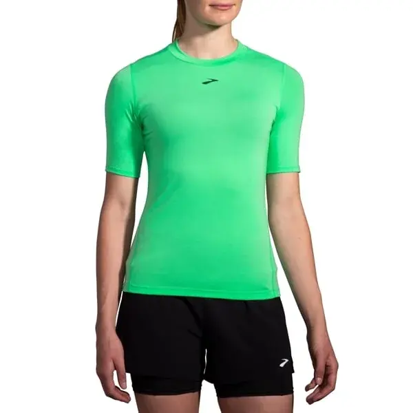 Brooks T-shirt femme Brooks High Point Short Sleeve vert