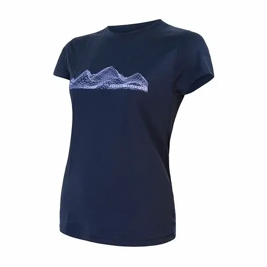 Sensor T-shirt manches courtes femme Sensor Merino Active PT Mountains deep blue