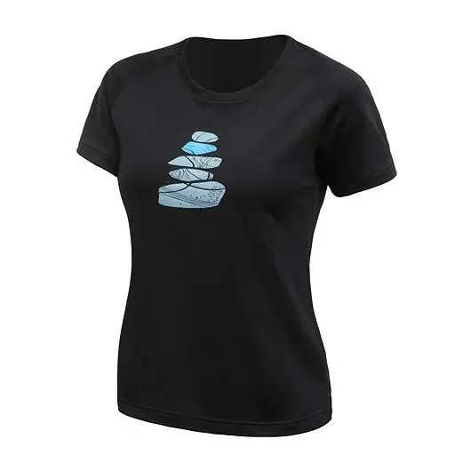 Sensor T-shirt manches courtes femme Sensor Merino Blend Stone noir