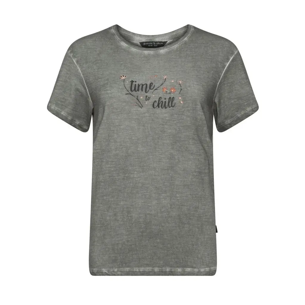 Chillaz T-shirt de randonnée femme Chillaz Sagres Time To Chill Black washed