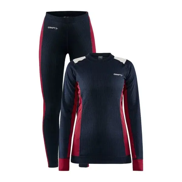 Craft Ensemble de sous-vêtements techniques 2 pièces femme Craft CORE Dry Baselayer bleu foncé et rose