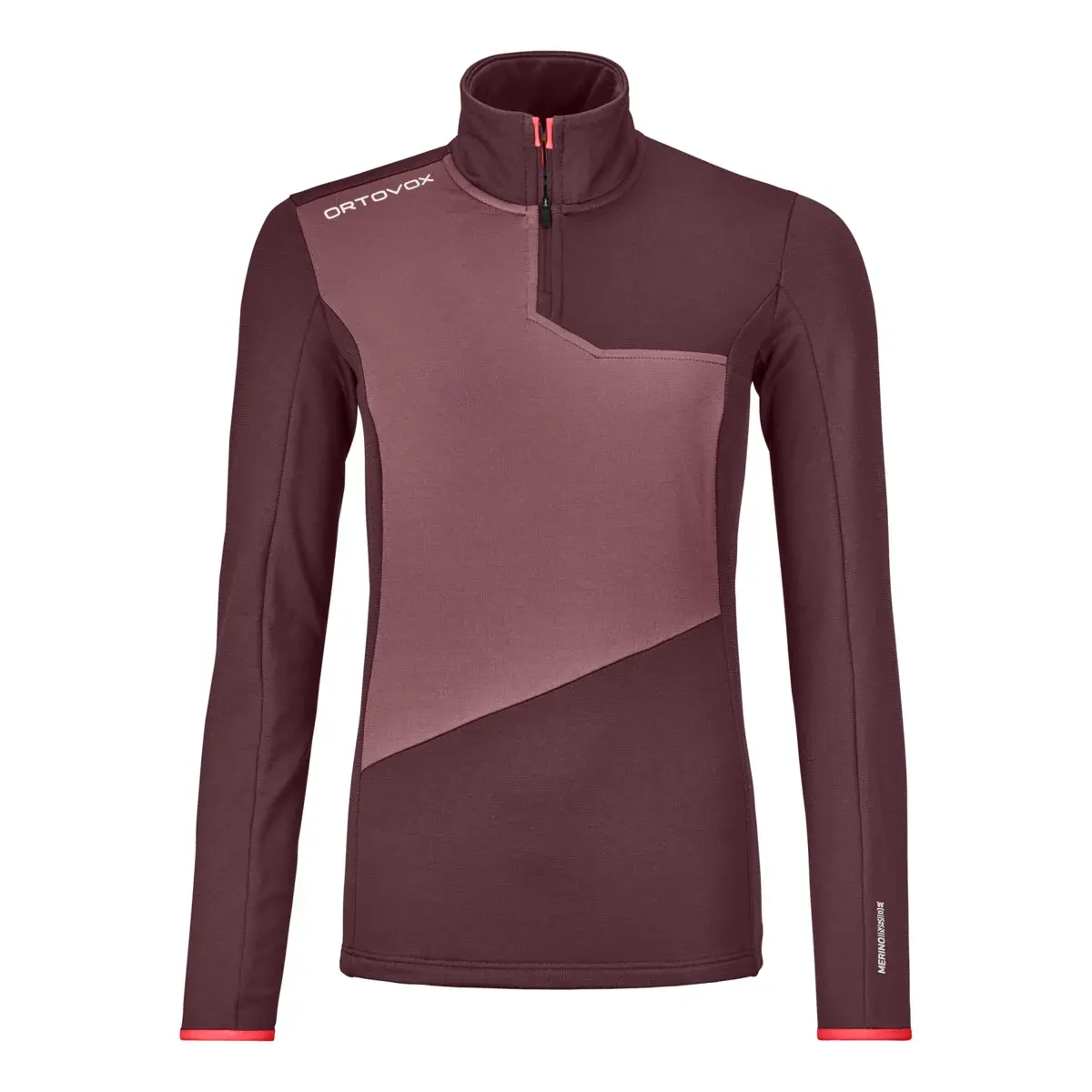Pull d'hiver femme Ortovox W's Fleece Light Zip Neck Winetasting