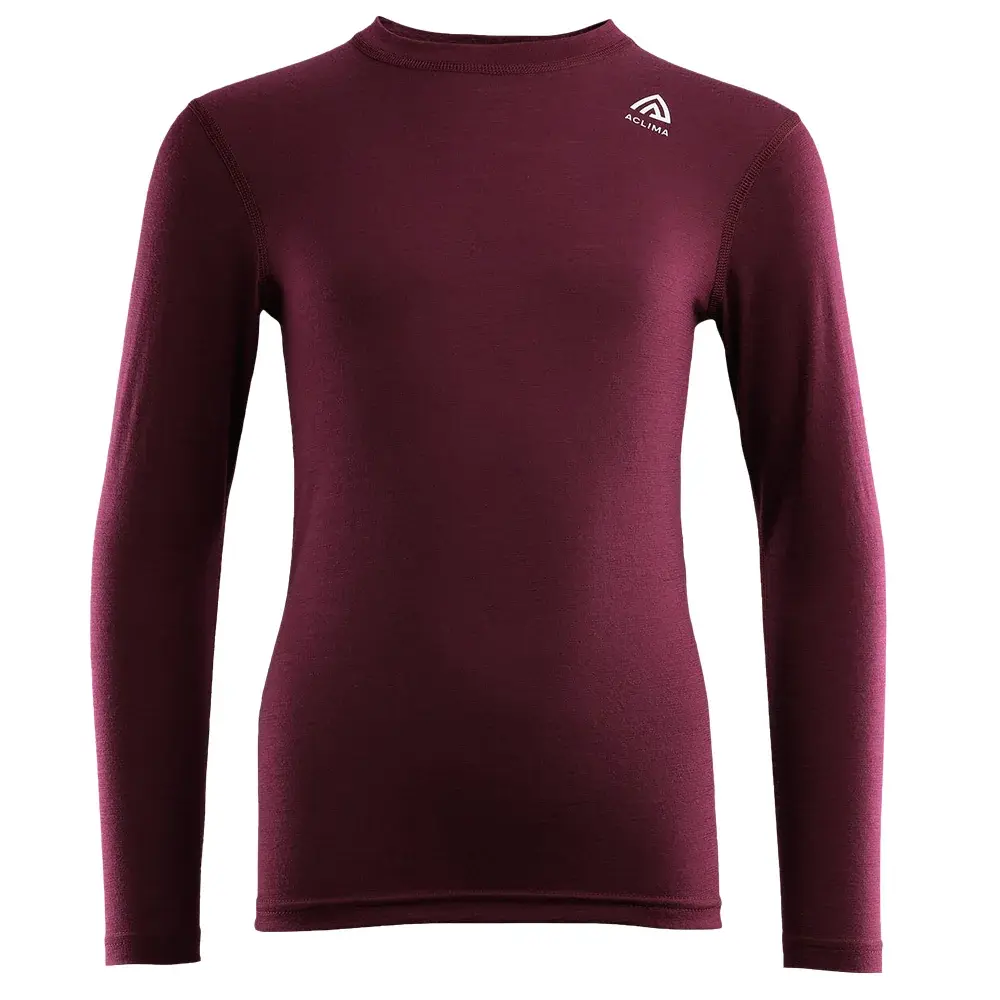 Aclima T-shirt enfant Aclima LightWool T-Shirt Crew Neck zinfandel