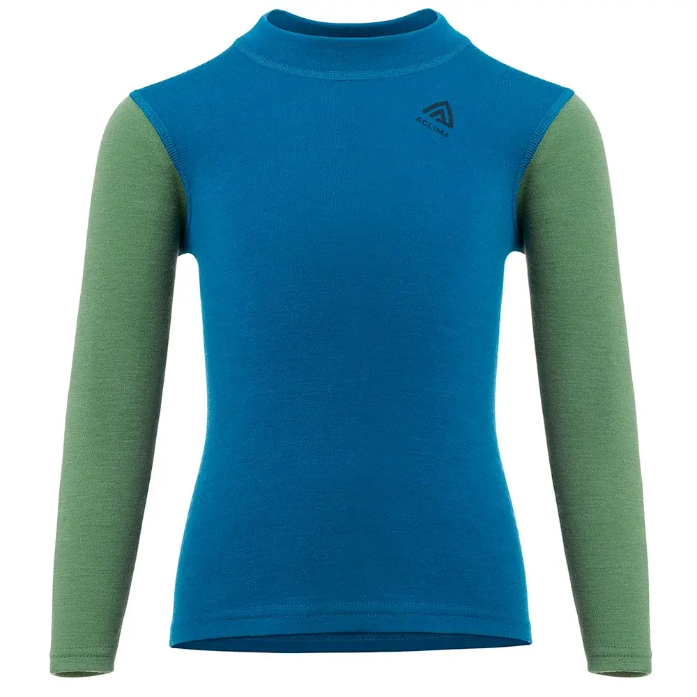 Aclima T-shirt enfant Aclima WarmWool Crew Neck corsair / dill