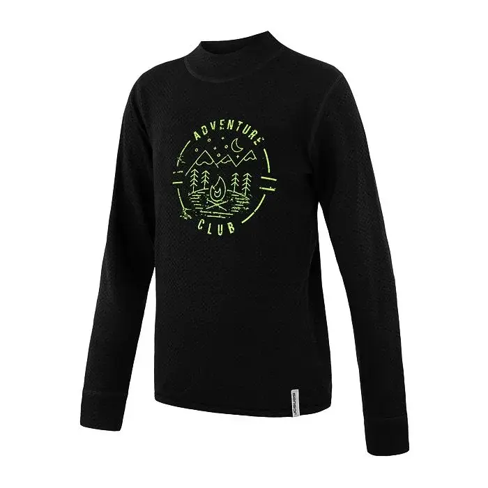 T-shirt technique manches longues réversible enfant Sensor Merino DF Club noir
