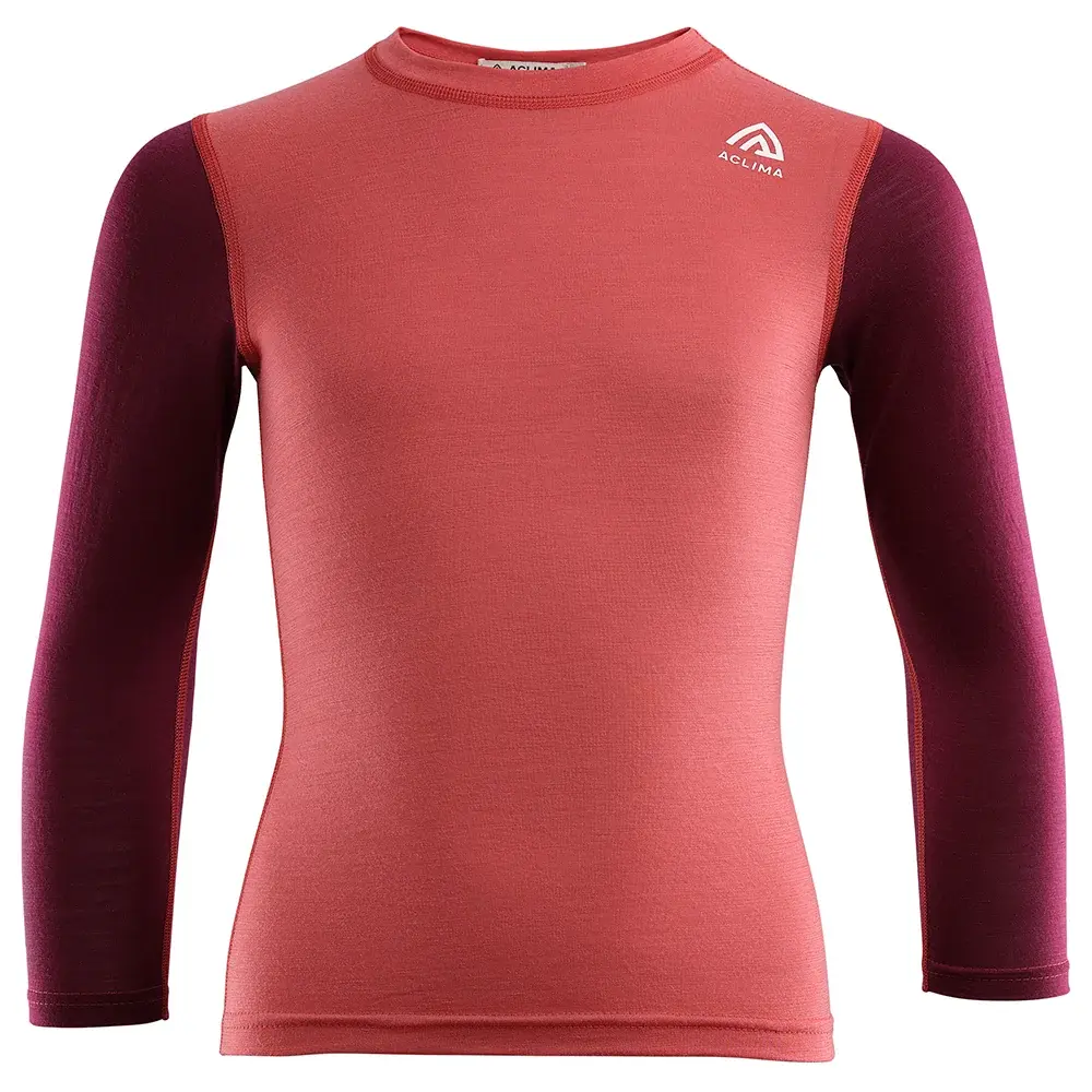 Aclima T-shirt enfant Aclima LightWool T-Shirt Crew Neck Kids baked apple/zinfandel