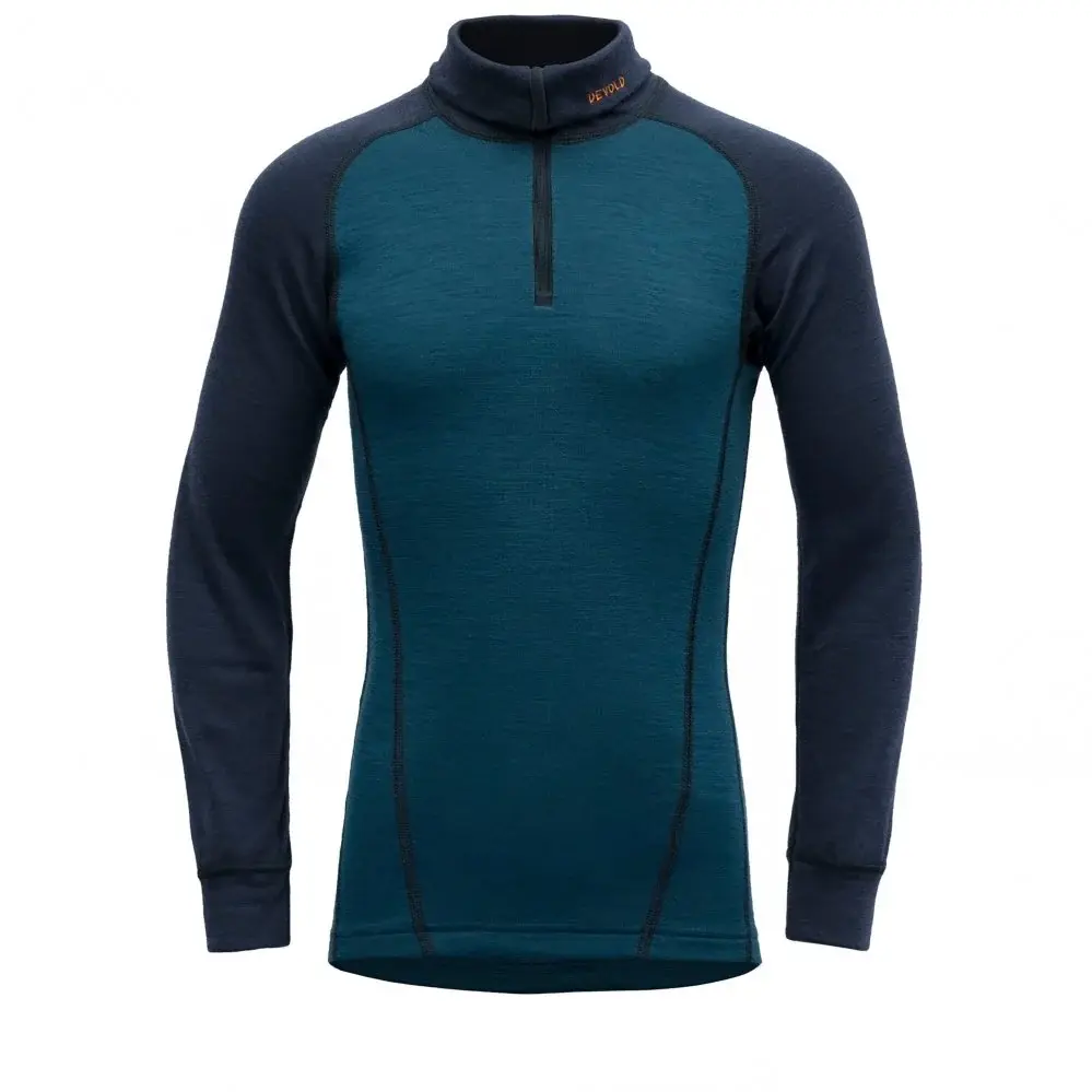 Devold T-shirt technique col roulé enfant Devold Duo Active Merino Zip Neck Junior Ink