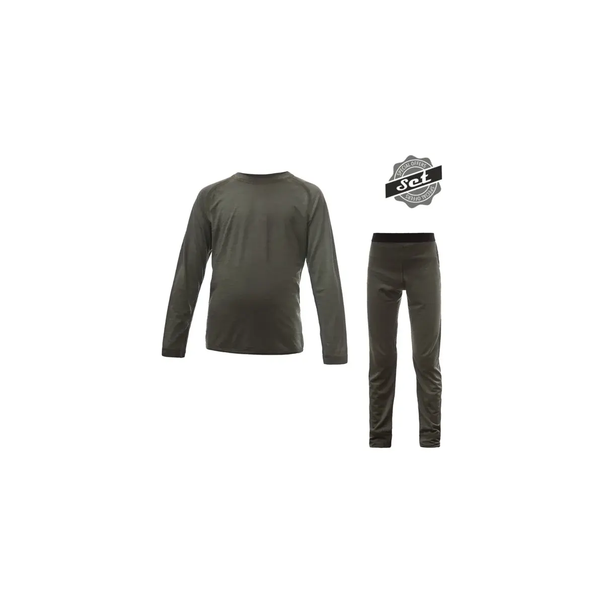 Sensor Ensemble Merino enfant Sensor Merino Air t-shirt + caleçon long olive green