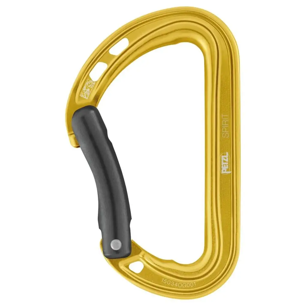 Mousqueton universel Petzl Spirit Bent Gate Yellow