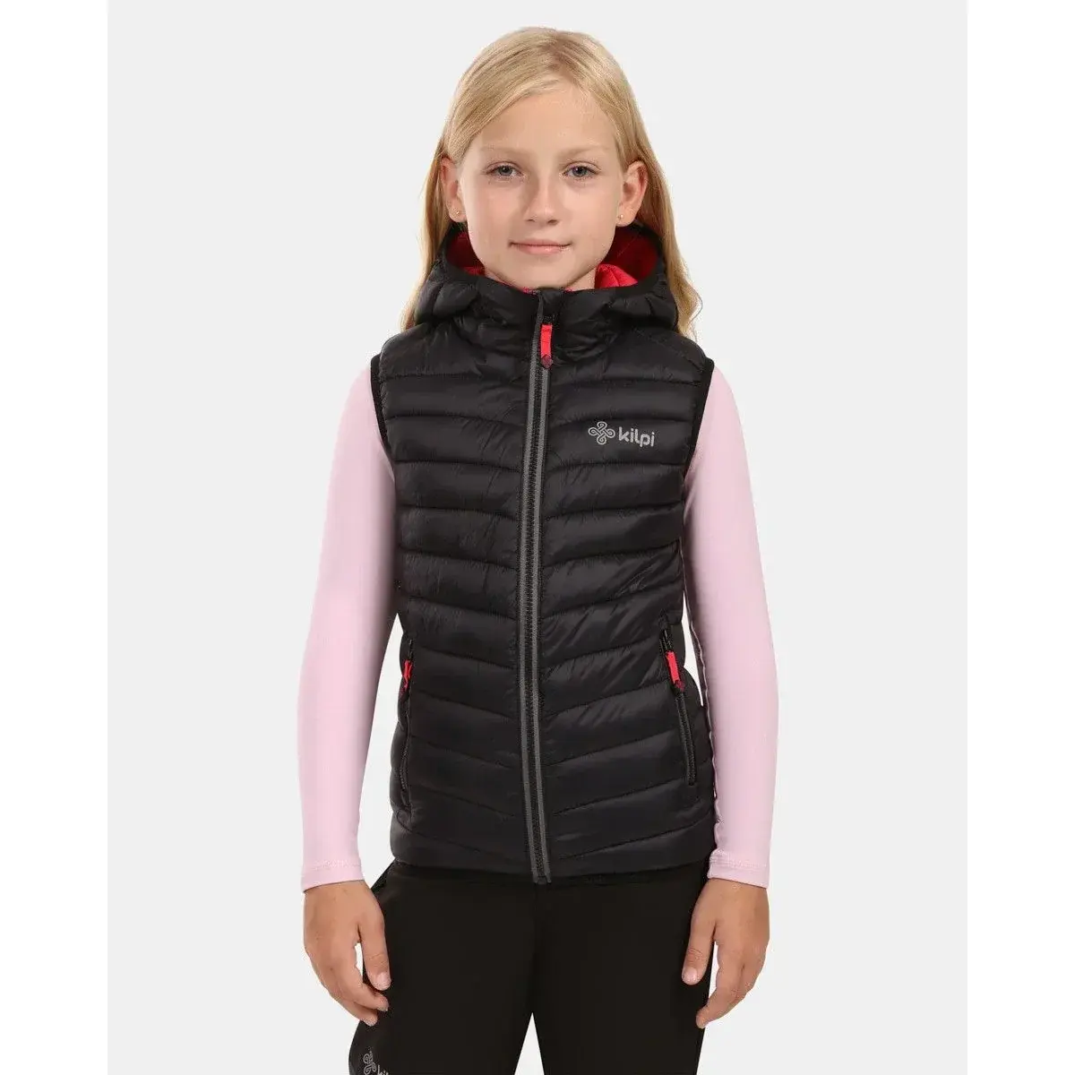 Gilet sans manches isolé fille noir Kilpi TOMM-JG