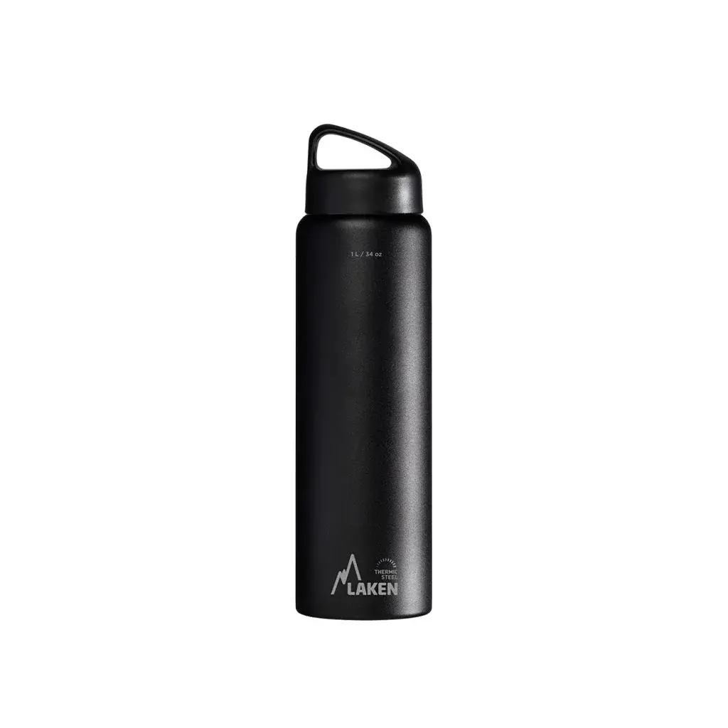 LAKEN Bouteille isotherme LAKEN acier Classic 1000 ml noir