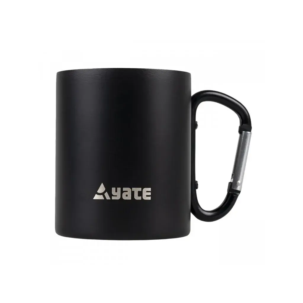 Yate Mug en acier inoxydable avec mousqueton Yate Color 300ml noir