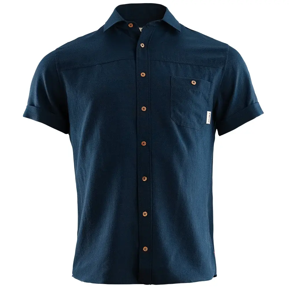 Chemise homme Aclima LeisureWool Short Sleeve Shirt navy blazer