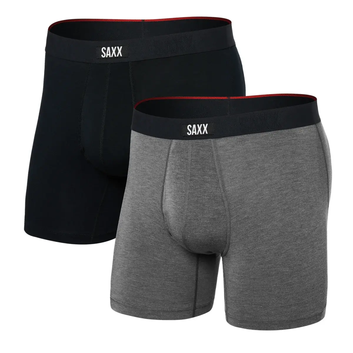 Boxer homme SAXX Vibe Xtra Boxer Brief Fly 2Pk Black/Dark Grey Heather