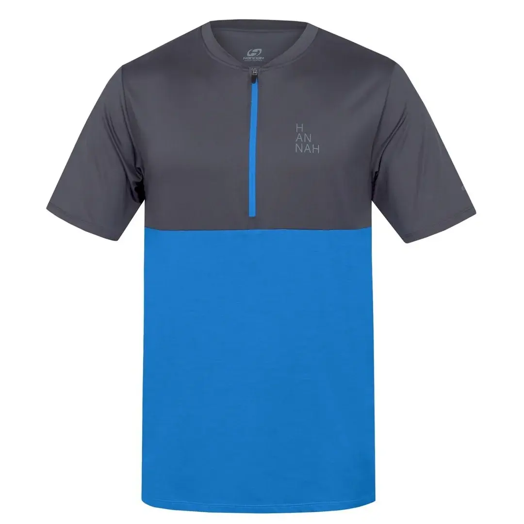 Hannah T-shirt technique homme Hannah Sanvi Asphalt/french blue mel