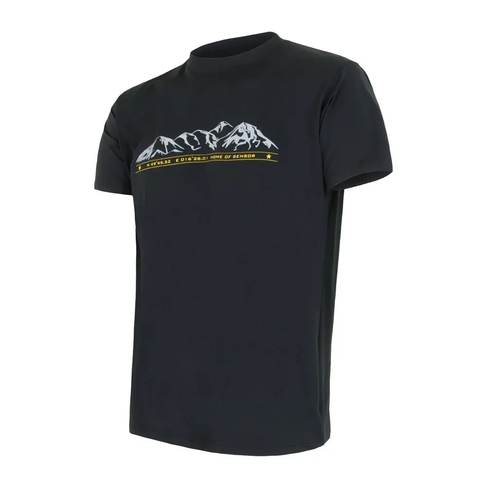 T-shirt technique homme Sensor Coolmax Tech Mountains Limited Noir