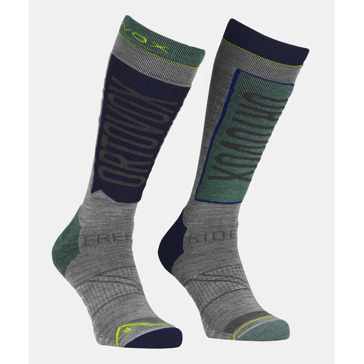 Ortovox Chaussettes de ski homme Ortovox Free Ride Long Socks arctic grey