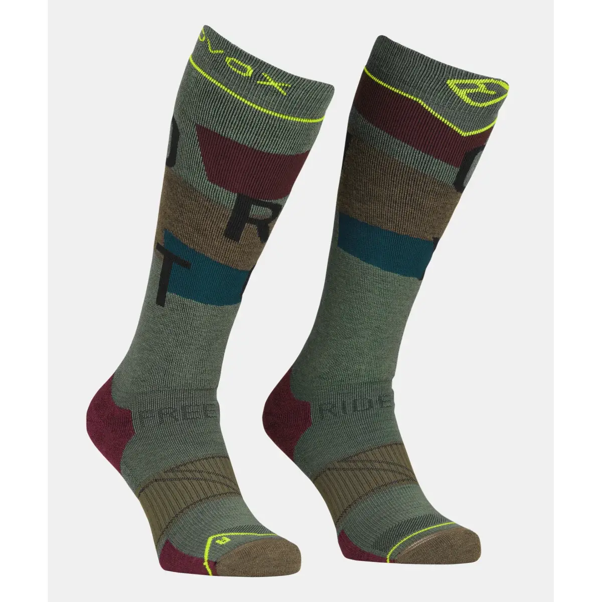 Ortovox Chaussettes de ski homme Ortovox Free Ride Long Socks Cozy wild herbs