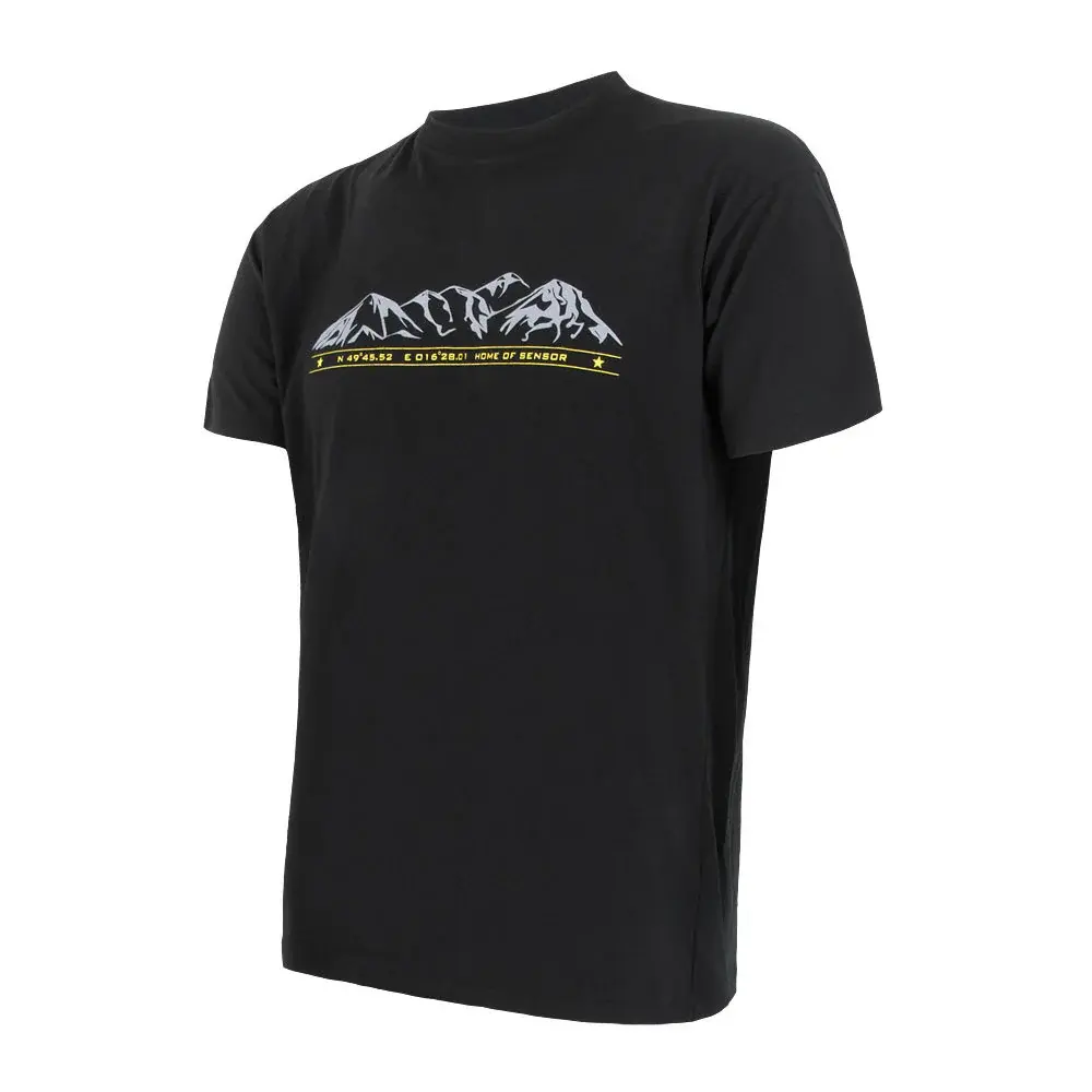Sensor T-shirt technique manches courtes homme Sensor Merino Active PT Hory noir