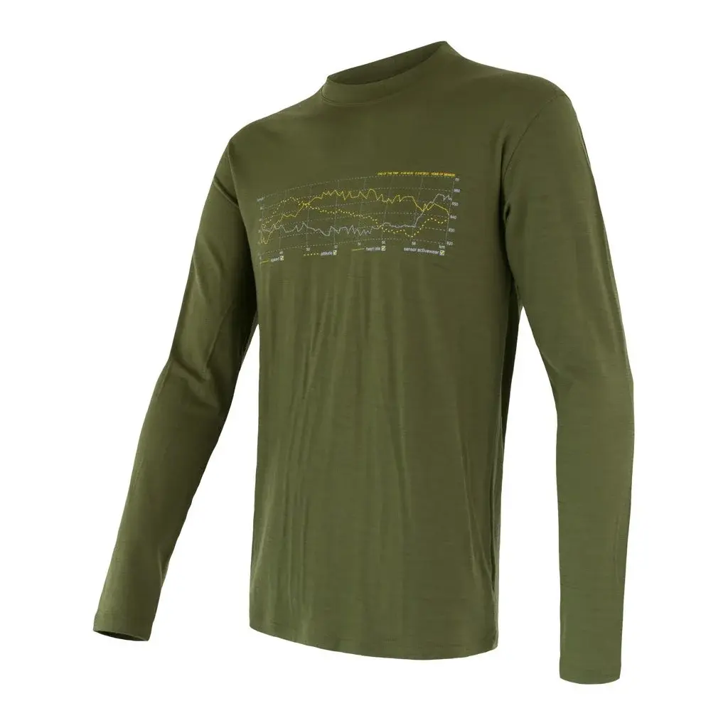 Sensor T-shirt technique manches longues homme Sensor Merino Active PT Track safari