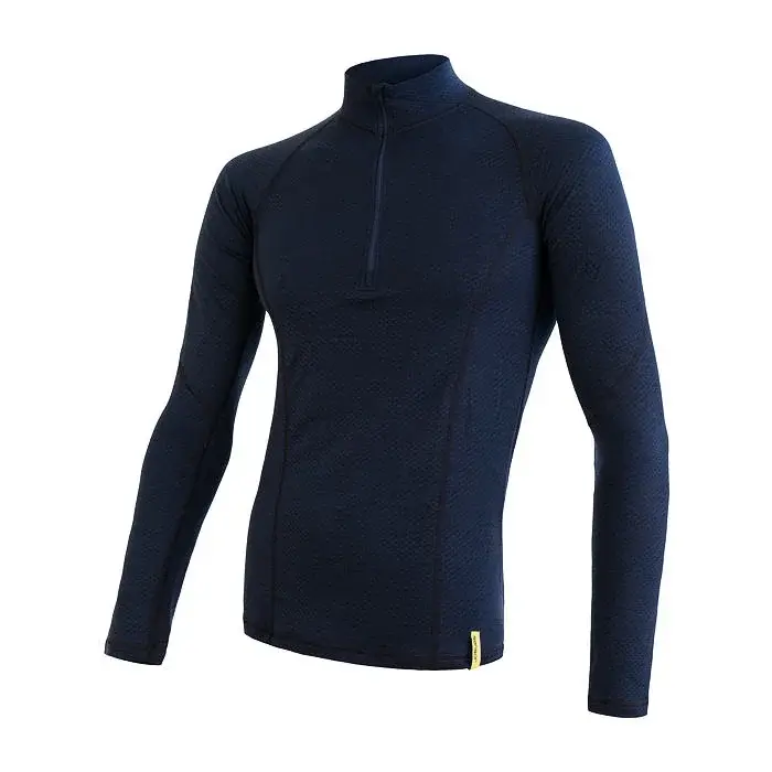 Sensor T-shirt technique manches longues zippé homme Sensor Merino DF deep blue